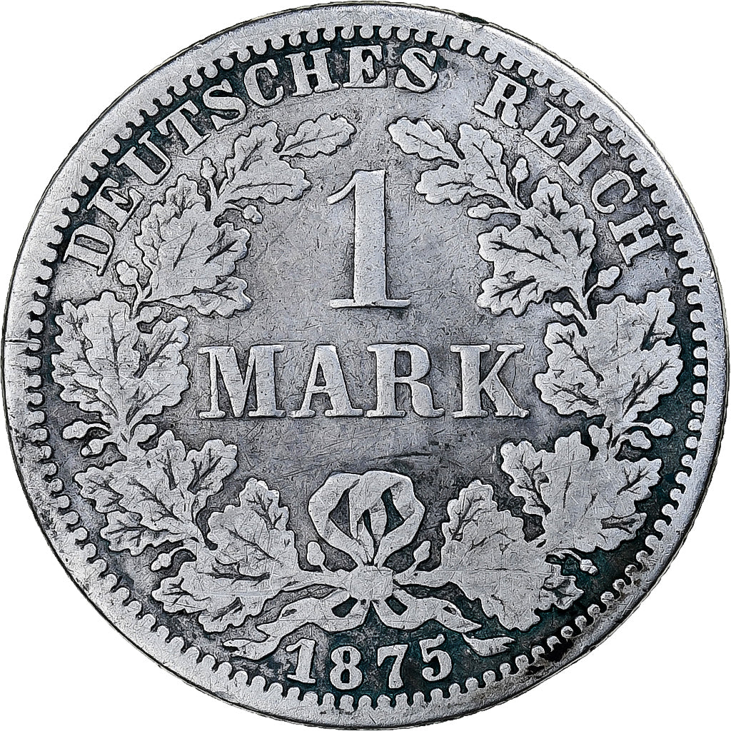 NIEMCY - IMPERIUM, Wilhelm I, Mark, 1875, Berlin, Srebro, VF(30-35), KM:7