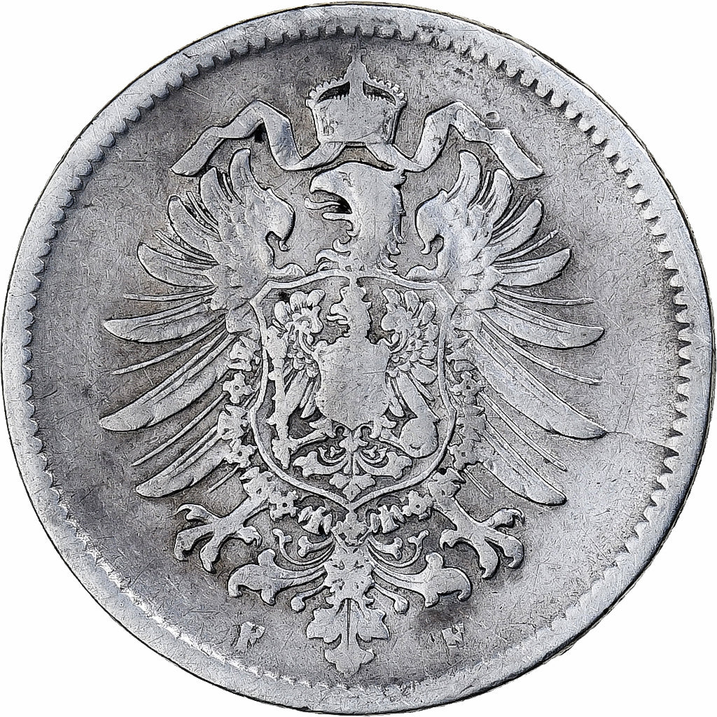 Moneta, NIEMCY - IMPERIUM, Wilhelm I, Mark, 1875, Stuttgart, VF(20-25), Srebro