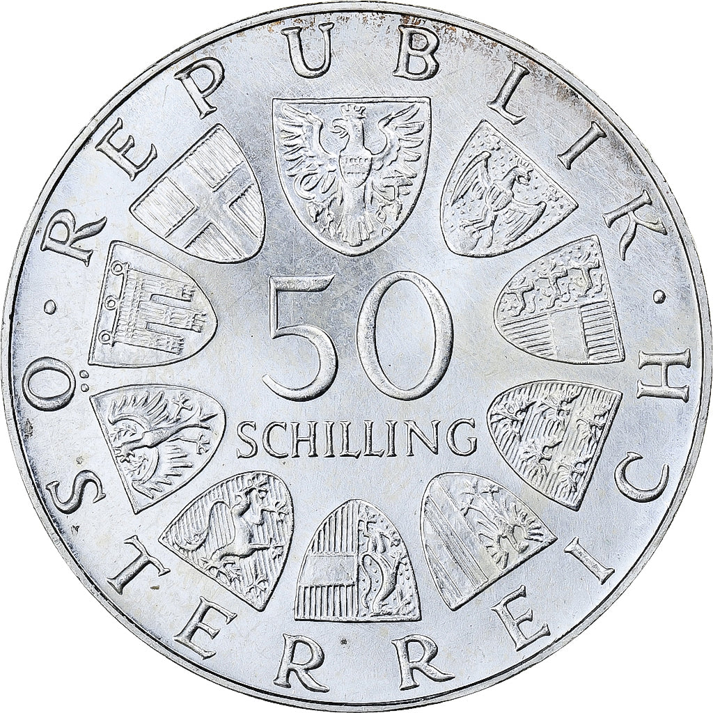 Coin, Austria, Salzburg University, 50 Schilling, 1972, MS(60-62), Silver
