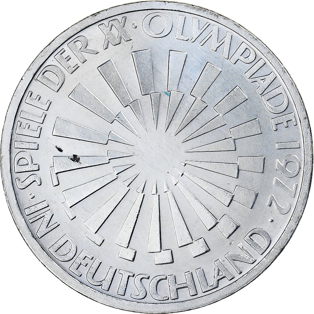 Bundesrepublik Deutschland, 10 Mark, 1972, Stuttgart, AU(55-58), KM:134.1