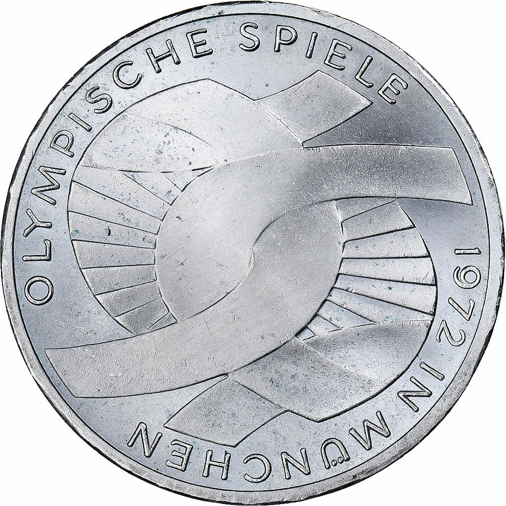 Coin, Germany, 10 Mark, Olympics, 1972, Hamburg, MS(60-62), Silver, KM 131