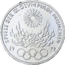 Niemcy - RFN, 10 Mark, Munich Olympics, 1972, Stuttgart, BE, Srebro, MS(63)