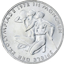 GERMANY - FEDERAL REPUBLIC, 10 Mark, 1972, Karlsruhe, Silver, AU(55-58), KM:132
