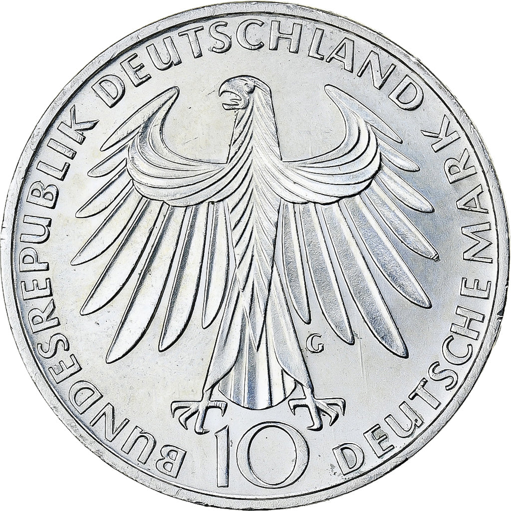 GERMANIA - REPUBBLICA FEDERALE, 10 Mark, 1972, Karlsruhe, Argento, SPL-, KM:132