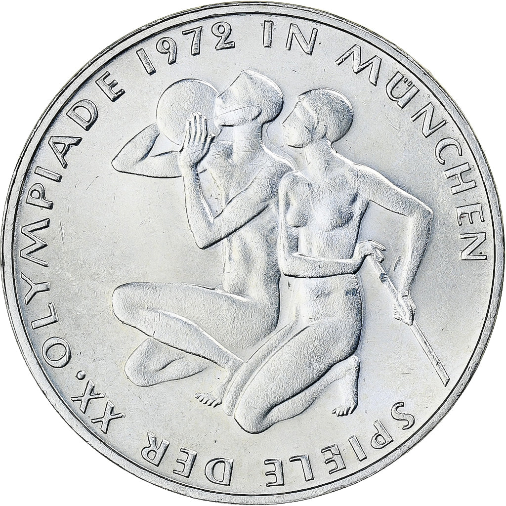 GERMANIA - REPUBBLICA FEDERALE, 10 Mark, 1972, Karlsruhe, Argento, SPL-, KM:132