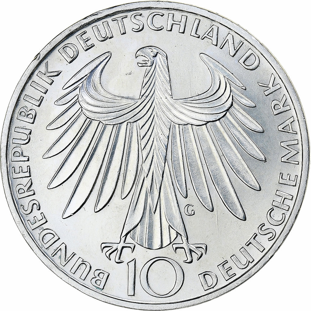 GERMANIA - REPUBBLICA FEDERALE, 10 Mark, 1972, Karlsruhe, Argento, SPL-, KM:132