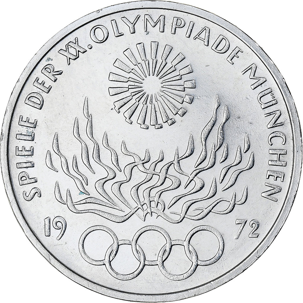 Moneta, Niemcy - RFN, 10 Mark, 1972, Stuttgart, MS(60-62), Srebro, KM:135