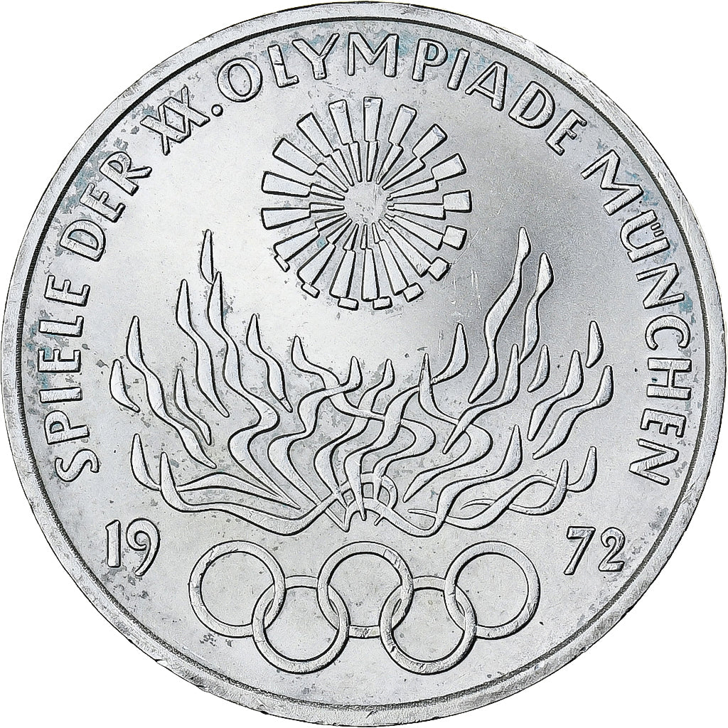 Coin, GERMANY - FEDERAL REPUBLIC, Munich olympics, 10 Mark, 1972, Hamburg
