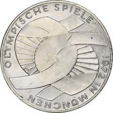 GERMANY - FEDERAL REPUBLIC, 10 Mark, 1972, Munich, Silver, EF(40-45), KM:131