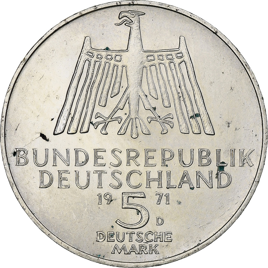 GERMANIA - REPUBBLICA FEDERALE, 5 Mark, 500th Anniversary - Birth of Albrecht D