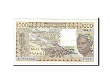 West African States, 1000 Francs, 1984, KM #107Ad, VF(30-35), A803845J008