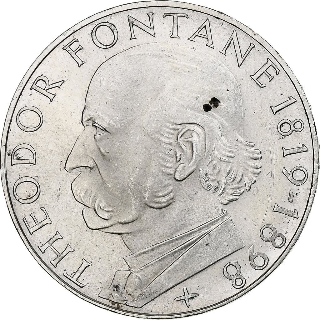 Moneta, Niemcy - RFN, 5 Mark, 1969, Karlsruhe, Germany, BE, MS(63), Srebro