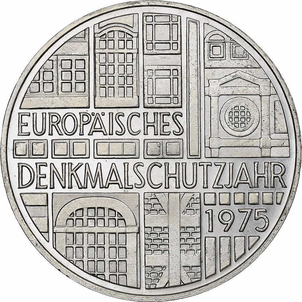 Coin, GERMANY - FEDERAL REPUBLIC, 5 Mark, 1975, Stuttgart, Germany, BE, MS(63)