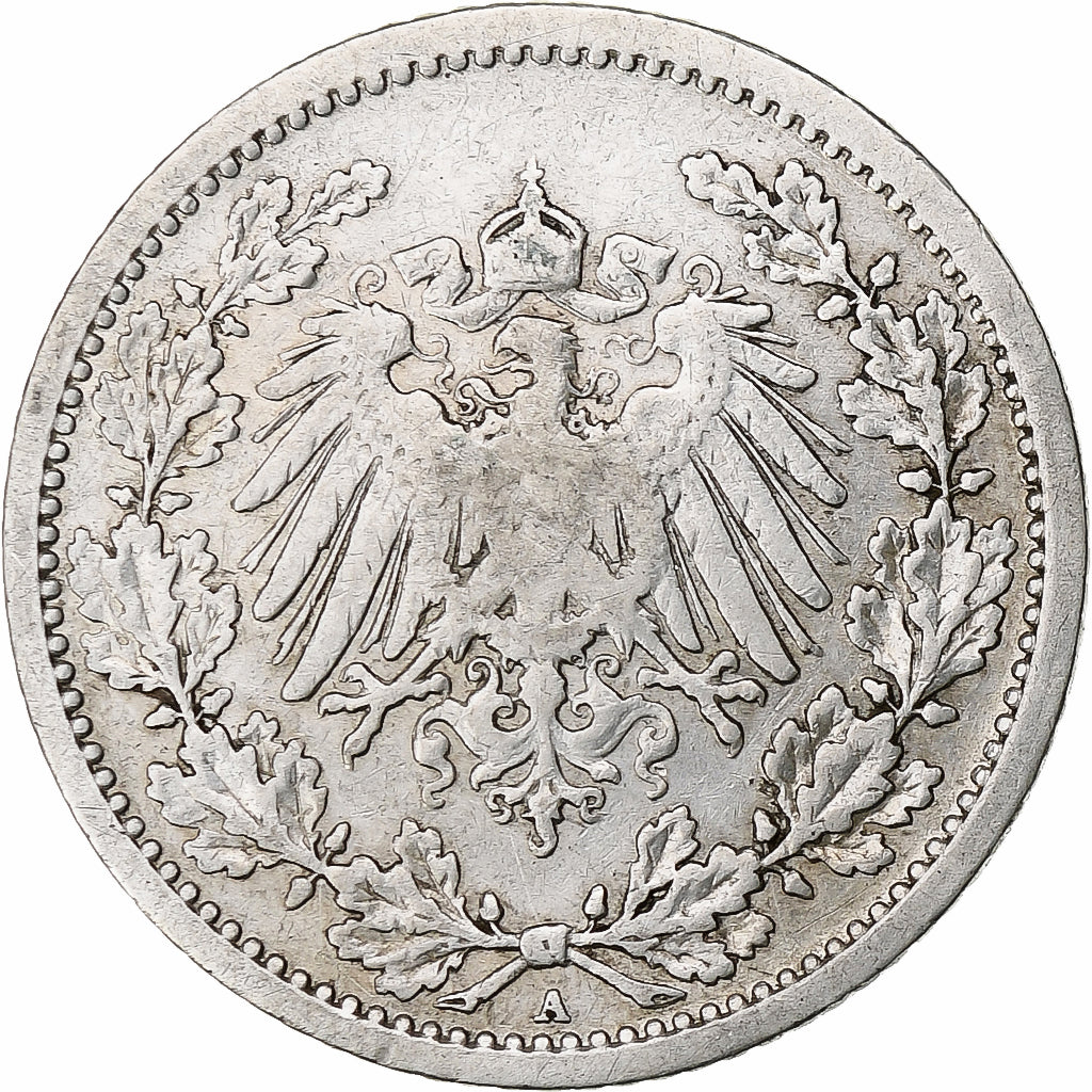 Coin, GERMANY - EMPIRE, 1/2 Mark, 1906, Berlin, EF(40-45), Silver, KM:17