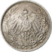GERMANY - EMPIRE, 1/2 Mark, 1916, Hambourg, Silver, AU(55-58), KM:17