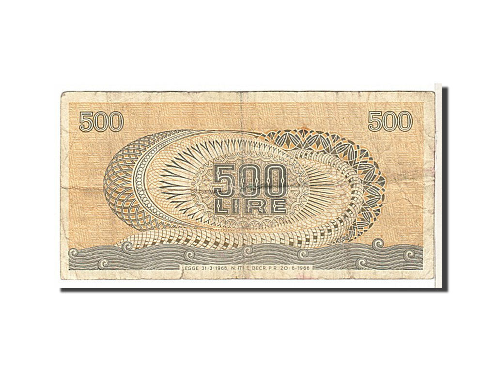 Italy, 500 Lire, 1966, KM #93a, VG(8-10), L12818638