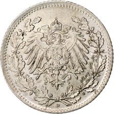 GERMANY - EMPIRE, 1/2 Mark, 1917, Munich, Silver, MS(60-62), KM:17
