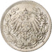 GERMANY - EMPIRE, 1/2 Mark, 1917, Munich, Silver, MS(60-62), KM:17