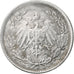 Coin, GERMANY - EMPIRE, 1/2 Mark, 1919, Munich, EF(40-45), Silver, KM:17