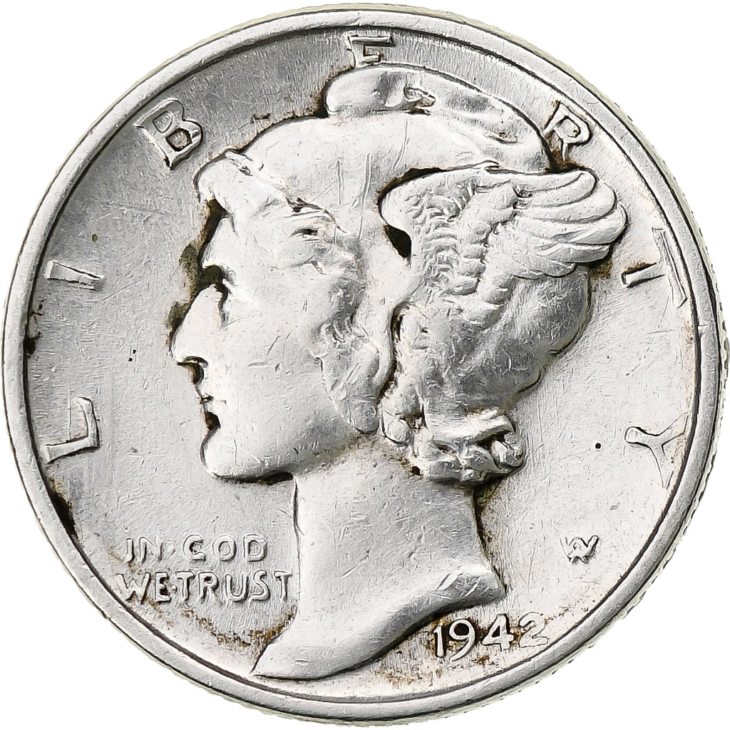 Munten, Verenigde Staten, Mercury Dime, Dime, 1942, U.S. Mint, Philadelphia