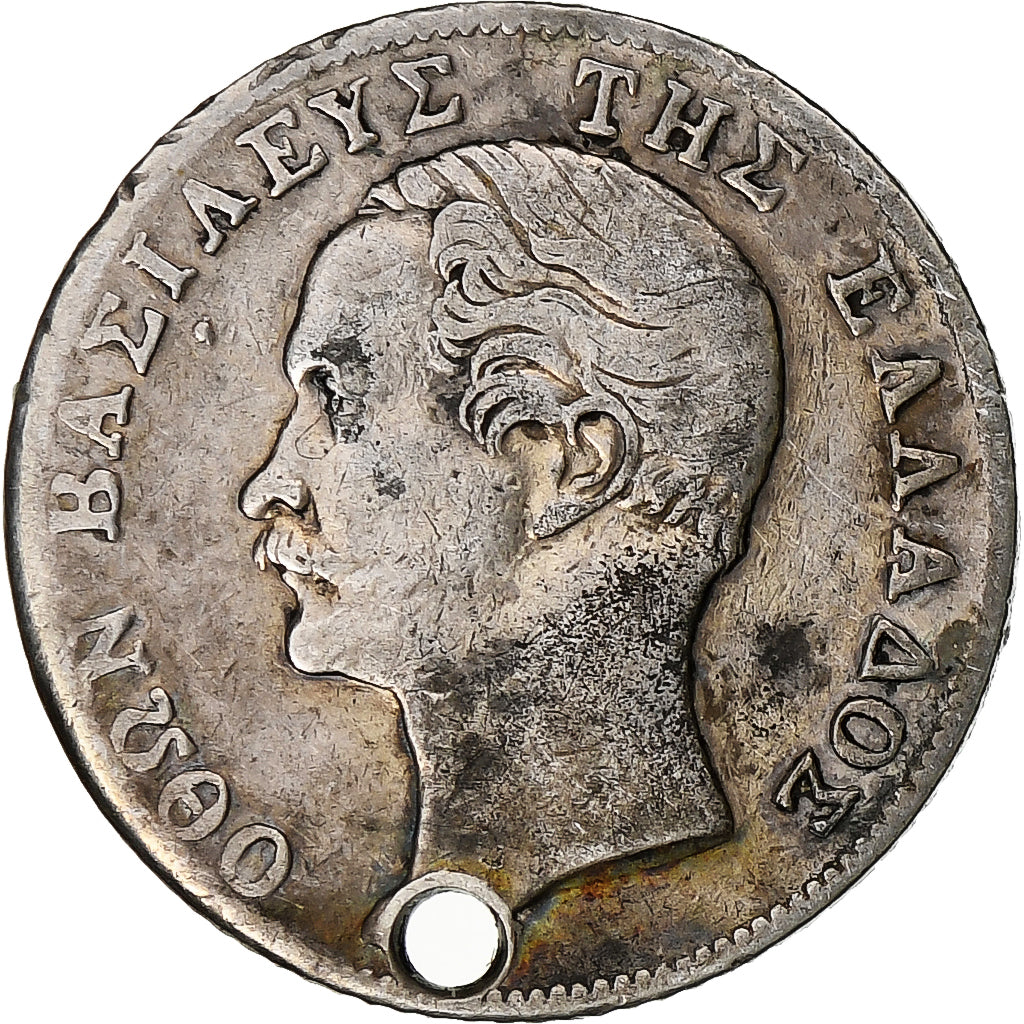 Greece, Othon, 1/2 Drachma, 1855, Vienna, Silver, VF(30-35), KM:34