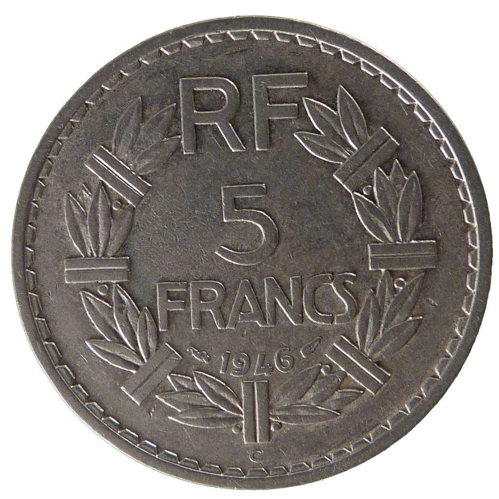 FRANCE, Lavrillier, 5 Francs, 1946, Castelsarrasin, KM #888b.3, AU(50-53),...