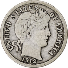 Coin, United States, Barber Dime, Dime, 1912, U.S. Mint, Philadelphia