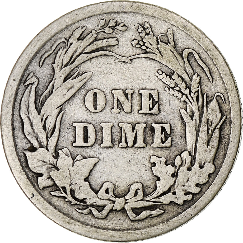 Coin, United States, Barber Dime, Dime, 1912, U.S. Mint, Philadelphia