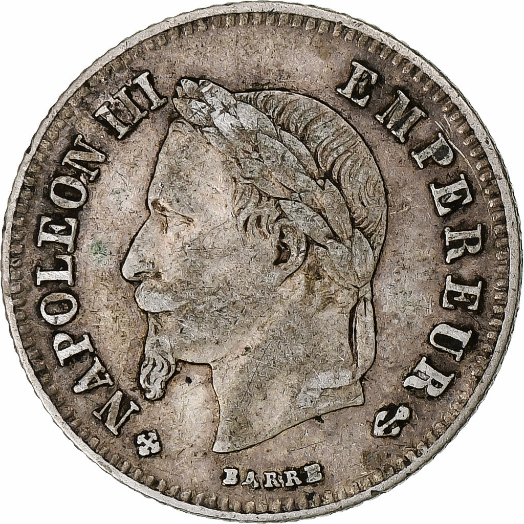 Moneta, Francia, Napoleon III, Napoléon III, 20 Centimes, 1866, Strasbourg, BB