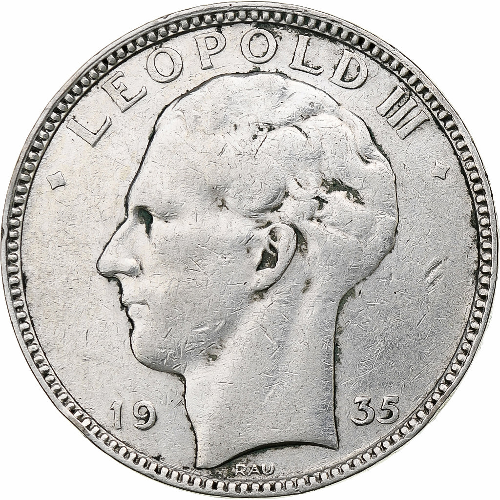 Belgique, 20 Francs, 20 Frank, 1935, Argent, TB+, KM:105