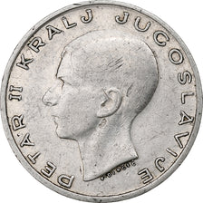 Yugoslavia, Petar II, 20 Dinara, 1938, Silver, EF(40-45), KM:23