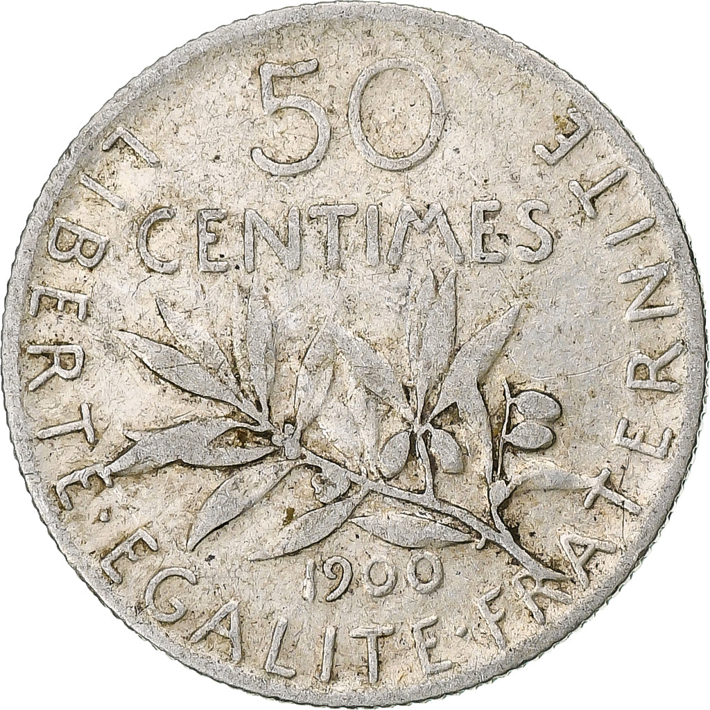 Moneta, Francia, Semeuse, 50 Centimes, 1900, Paris, MB+, Argento, KM:854
