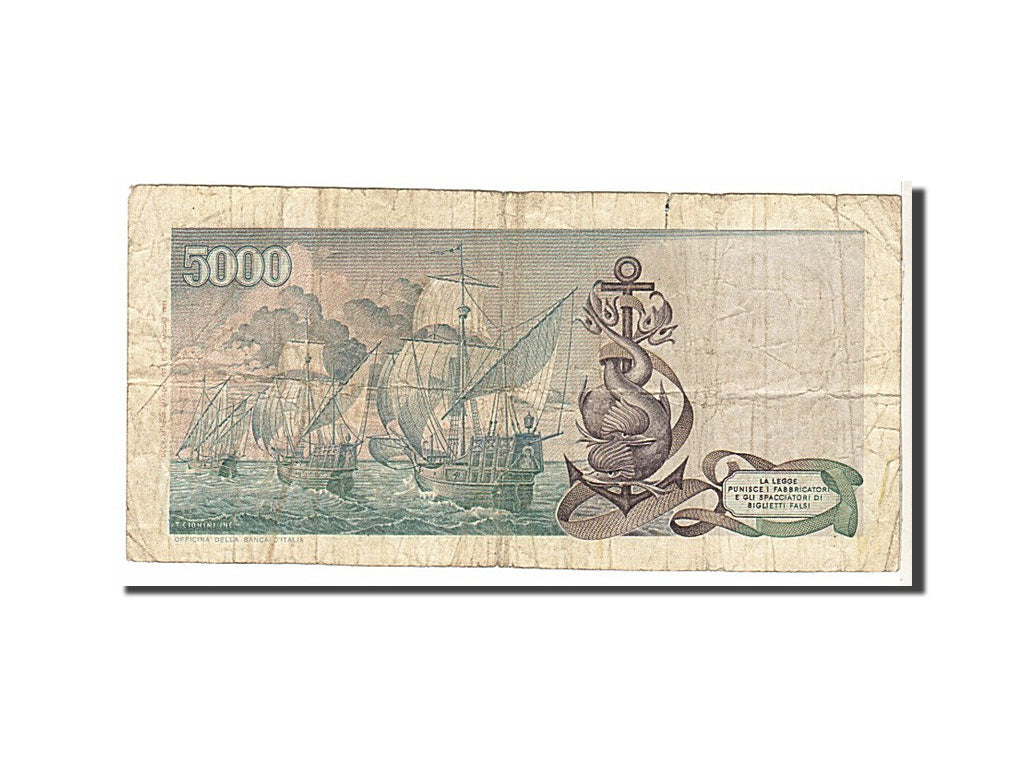 Italy, 5000 Lire, 1971, KM #102a, VG(8-10), KA144241G