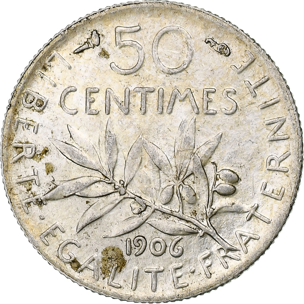 Coin, France, Semeuse, 50 Centimes, 1906, Paris, EF(40-45), Silver, KM:854