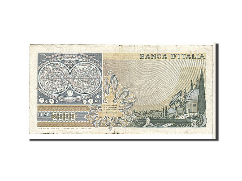 Banknote, Italy, 2000 Lire, 1976, KM:103b, VF(20-25)