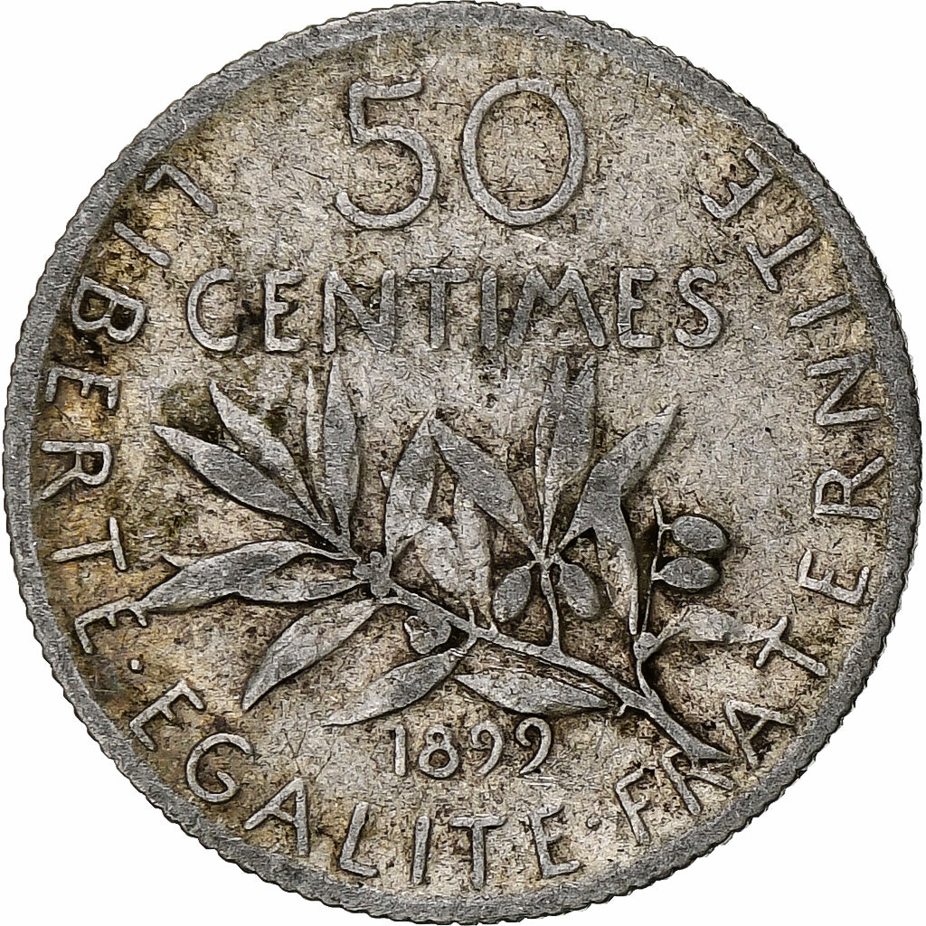 Francia, 50 Centimes, Semeuse, 1899, Paris, Argento, MB+, Gadoury:420, KM:854