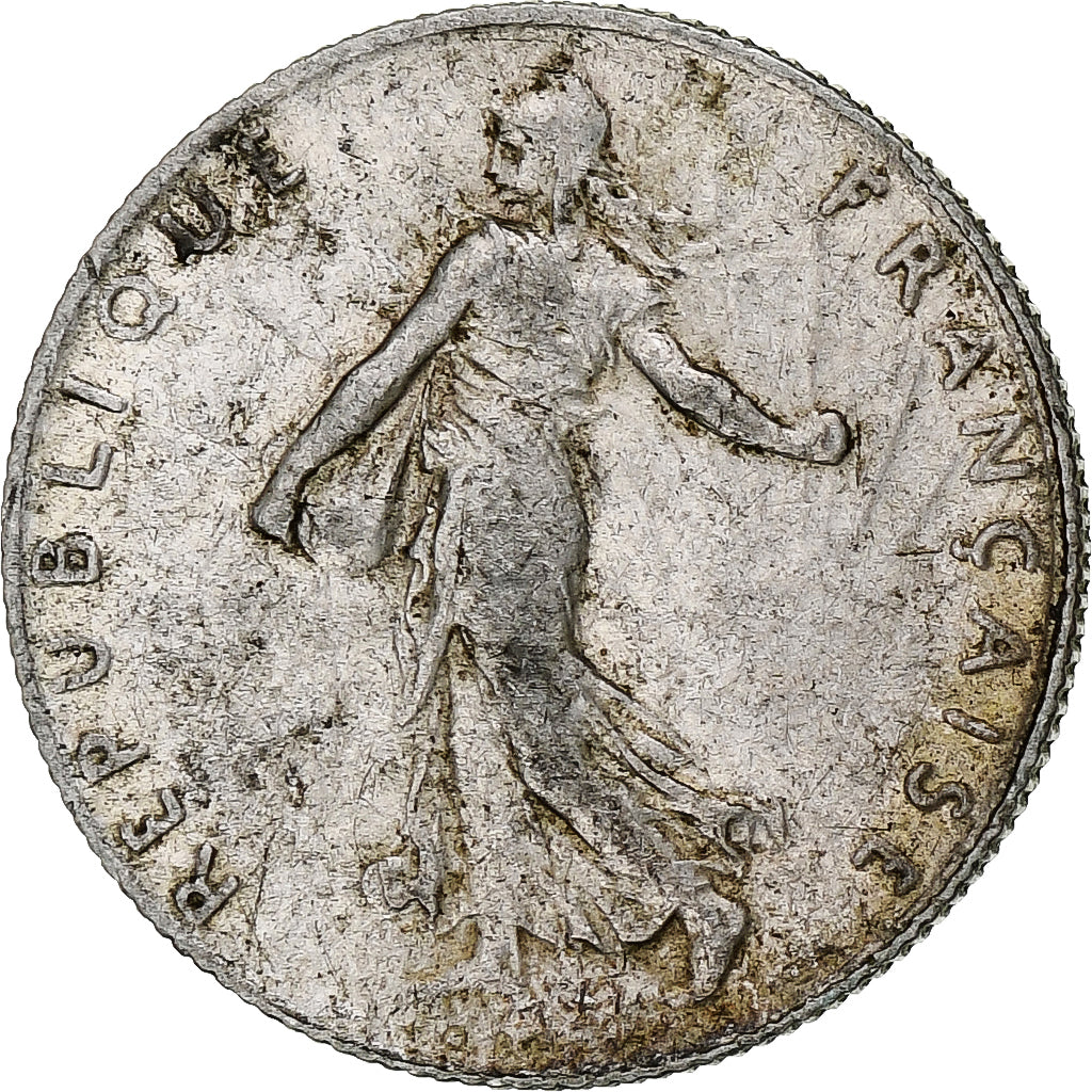 Moneda, Francia, Semeuse, 50 Centimes, 1908, Paris, BC+, Plata, KM:854