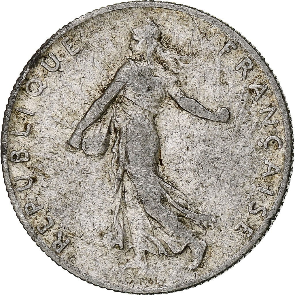 Moneda, Francia, Semeuse, 50 Centimes, 1907, Paris, BC+, Plata, KM:854