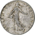 Moneda, Francia, Semeuse, 50 Centimes, 1907, Paris, BC+, Plata, KM:854