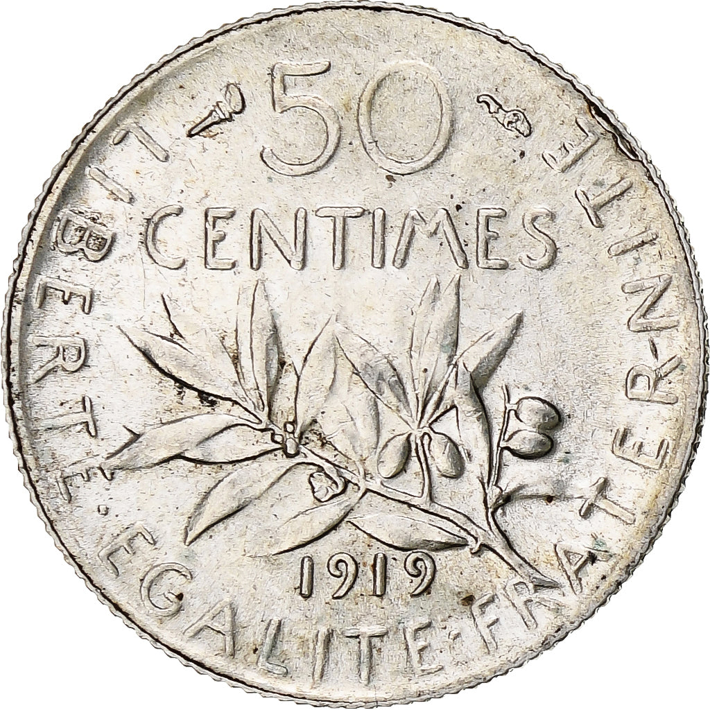 Monnaie, France, Semeuse, 50 Centimes, 1919, Paris, SUP+, Argent, KM:854