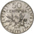 Francia, 50 Centimes, Semeuse, 1898, Paris, Plata, BC+, Gadoury:420, KM:854