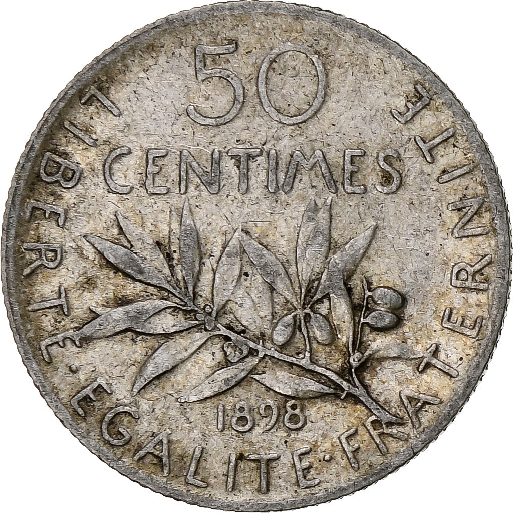 France, 50 Centimes, Semeuse, 1898, Paris, Argent, TTB, Gadoury:420, KM:854