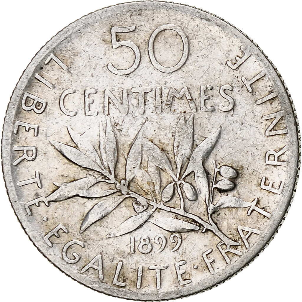 Coin, France, Semeuse, 50 Centimes, 1899, Paris, EF(40-45), Silver, KM:854