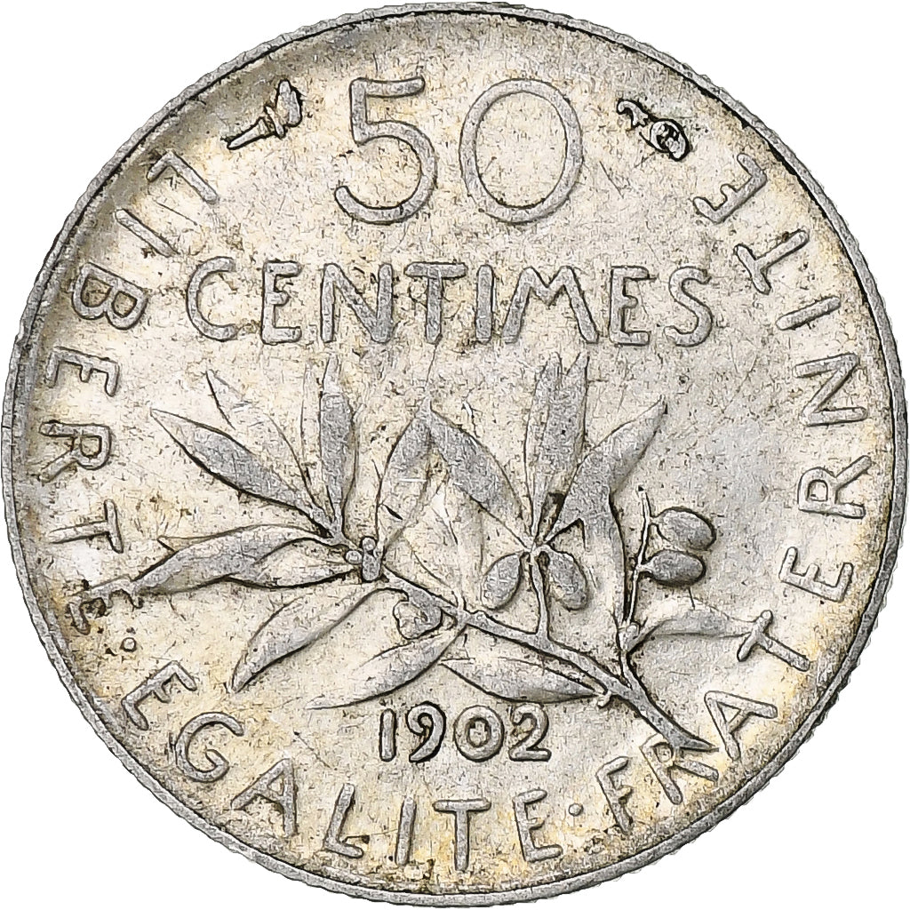 France, Semeuse, 50 Centimes, 1902, Paris, TTB+, Argent, KM:854, Gadoury:420