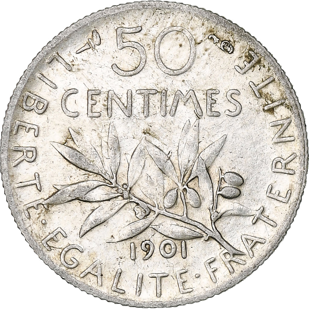 Münze, Frankreich, Semeuse, 50 Centimes, 1901, Paris, SS, Silber, KM:854