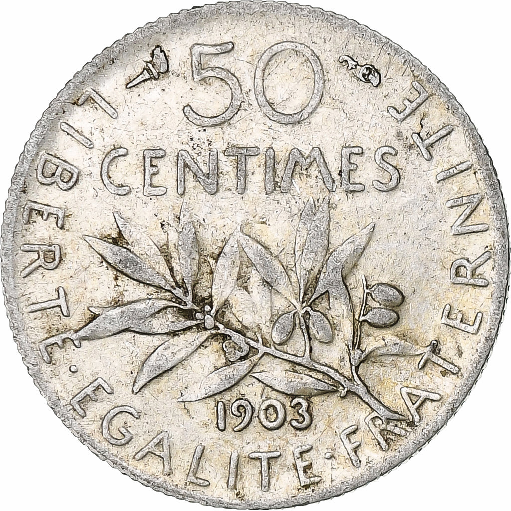 Monnaie, France, Semeuse, 50 Centimes, 1903, Paris, TB, Argent, Gadoury:420