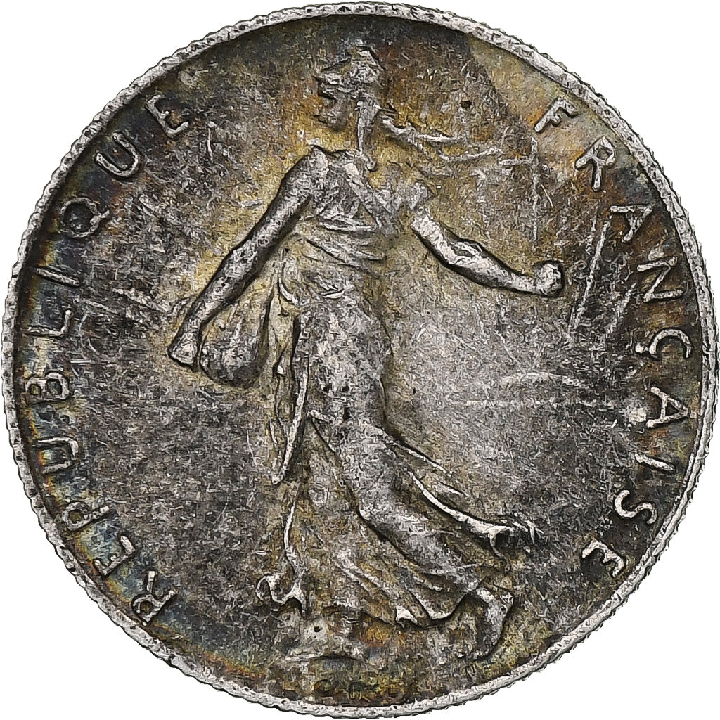 Munten, Frankrijk, Semeuse, 50 Centimes, 1917, Paris, ZF+, Zilver, KM:854