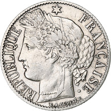 France, Franc, Cérès, 1871, Paris, Silver, EF(40-45), Gadoury:465, KM:822.1