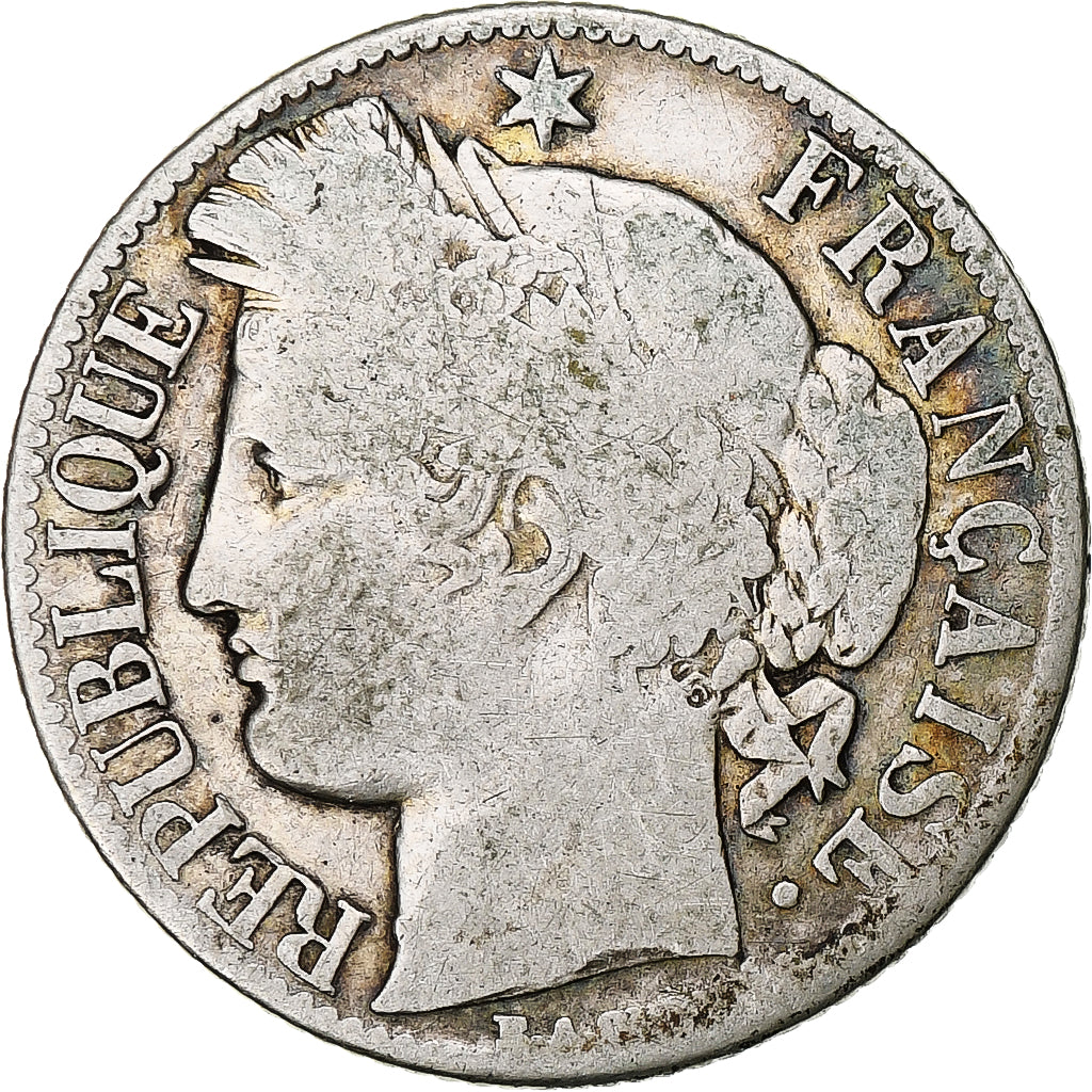 Frankreich, Franc, Cérès, 1871, Bordeaux, Silber, S, Gadoury:465, KM:822.2