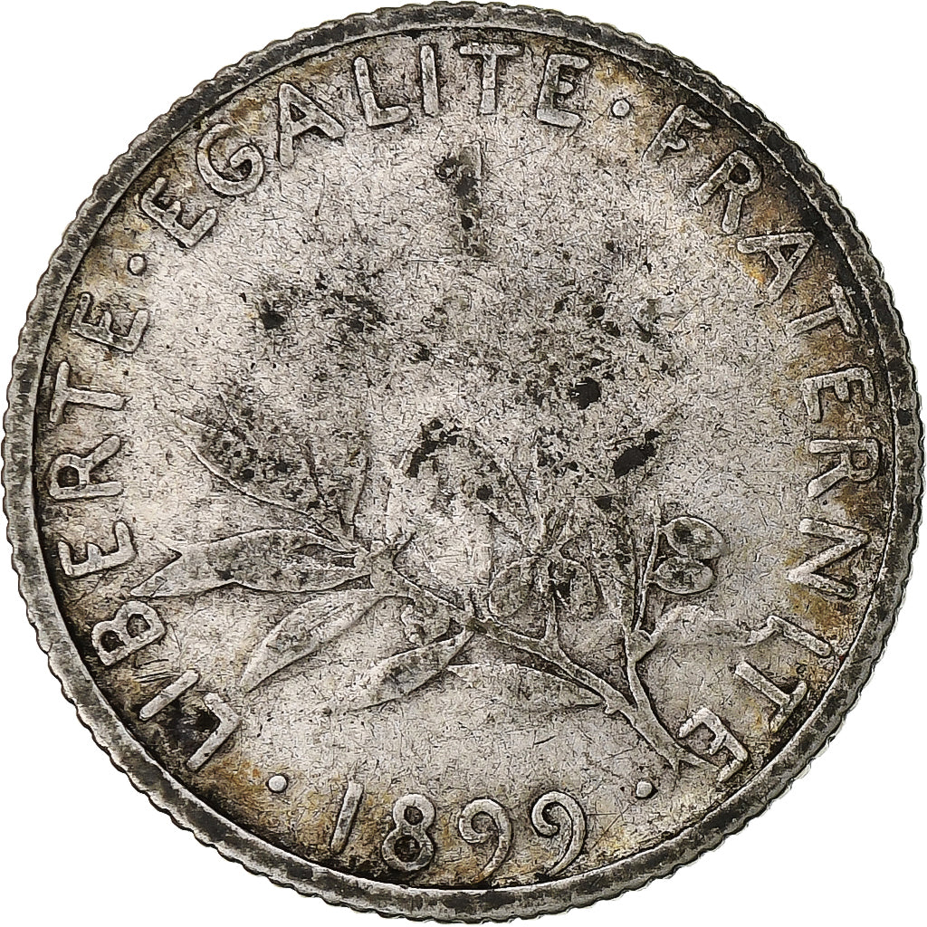 Moeda, França, Semeuse, Franc, 1899, Paris, VF(20-25), Prata, KM:844.1